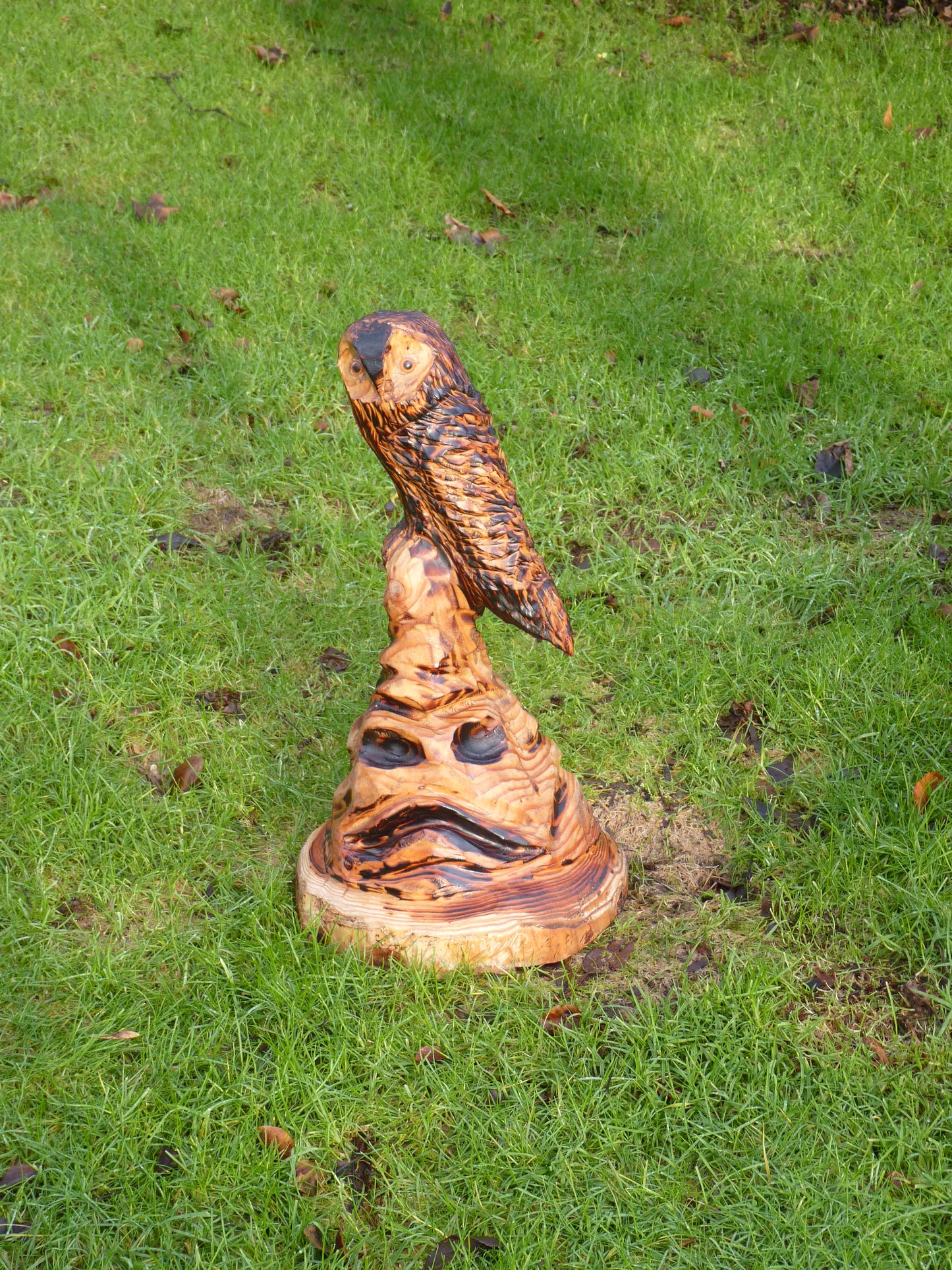 1 Chainsaw carved Owl on harry potter Sorting hat