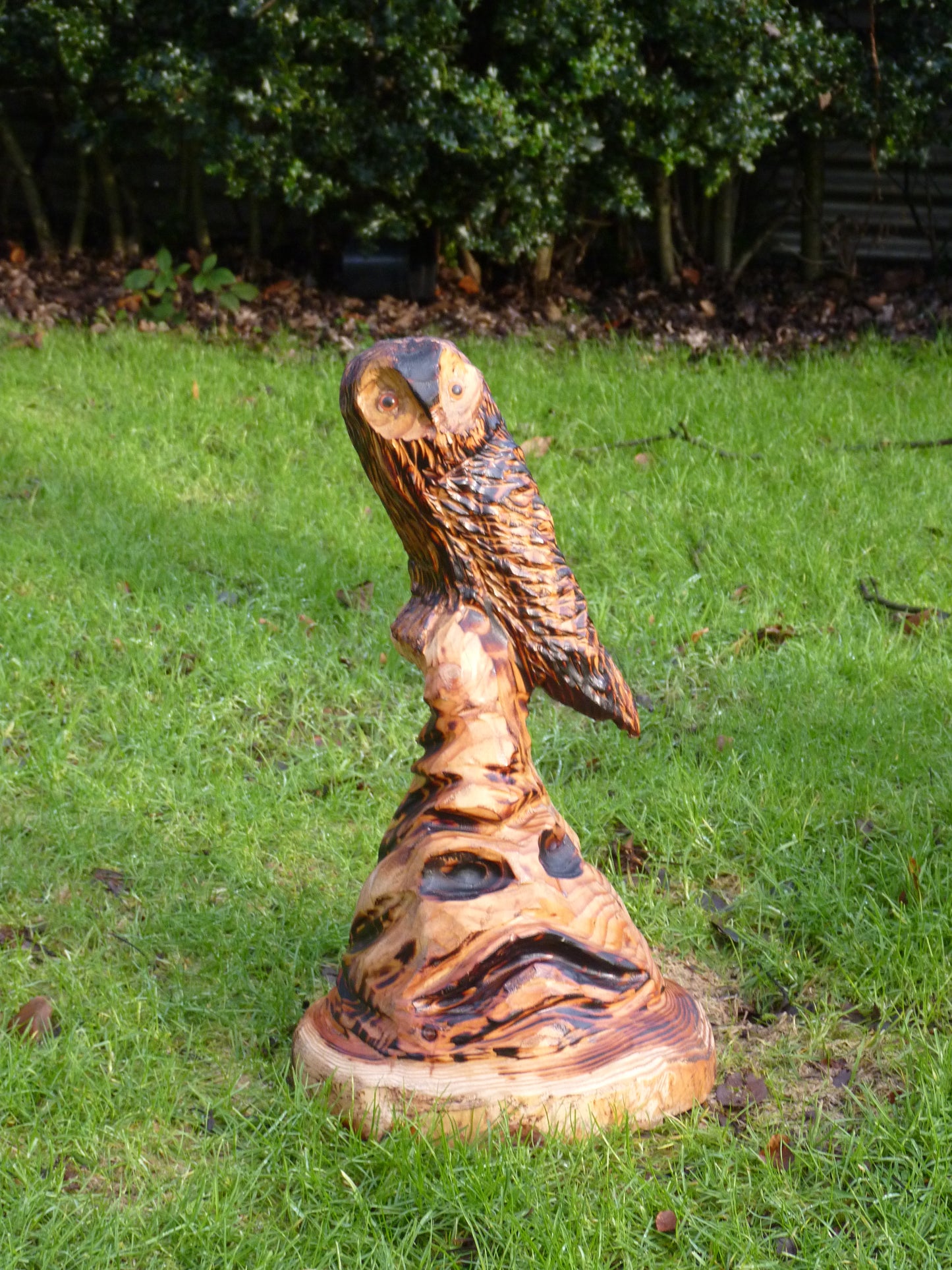 1 Chainsaw carved Owl on harry potter Sorting hat