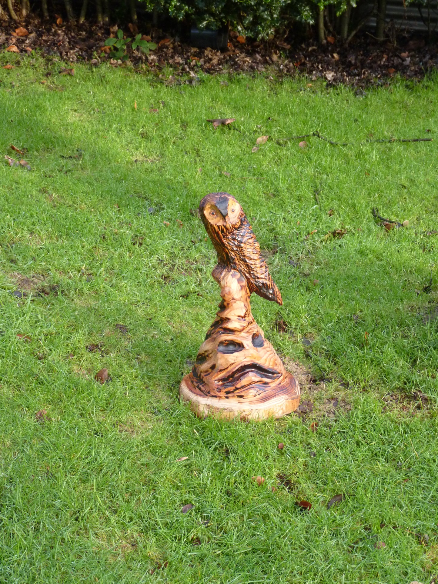 1 Chainsaw carved Owl on harry potter Sorting hat