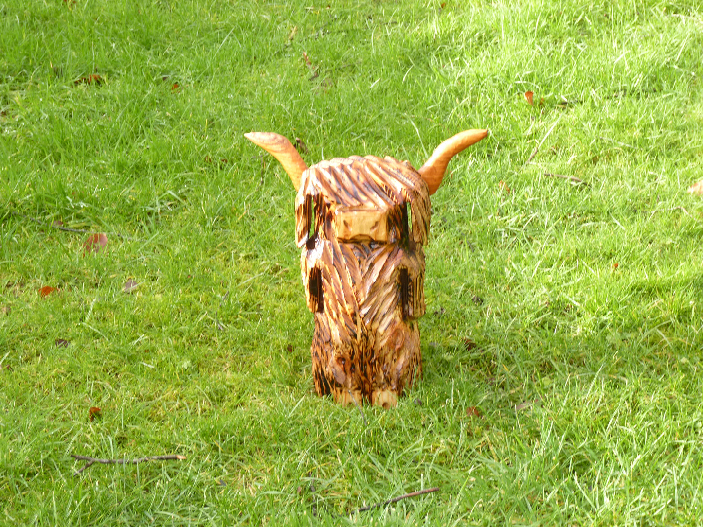 1 Chainsaw carved Highland Cow / Coo sculpture