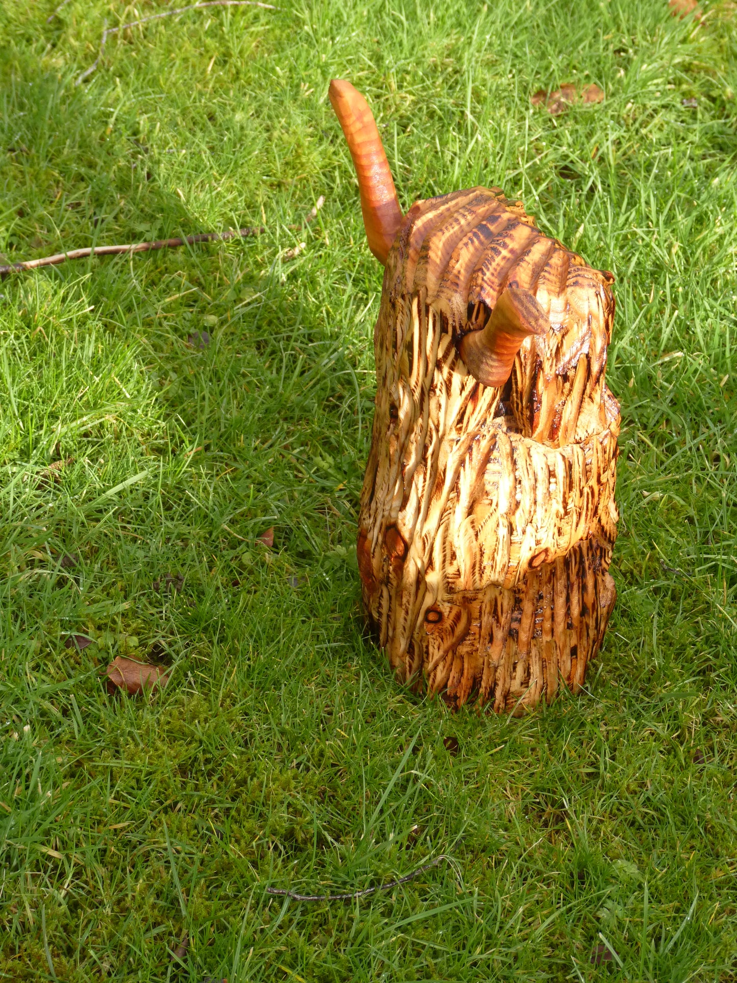 1 Chainsaw carved Highland Cow / Coo sculpture