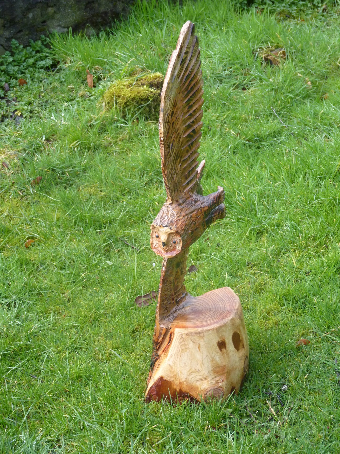 1 Chainsaw carved soaring owl