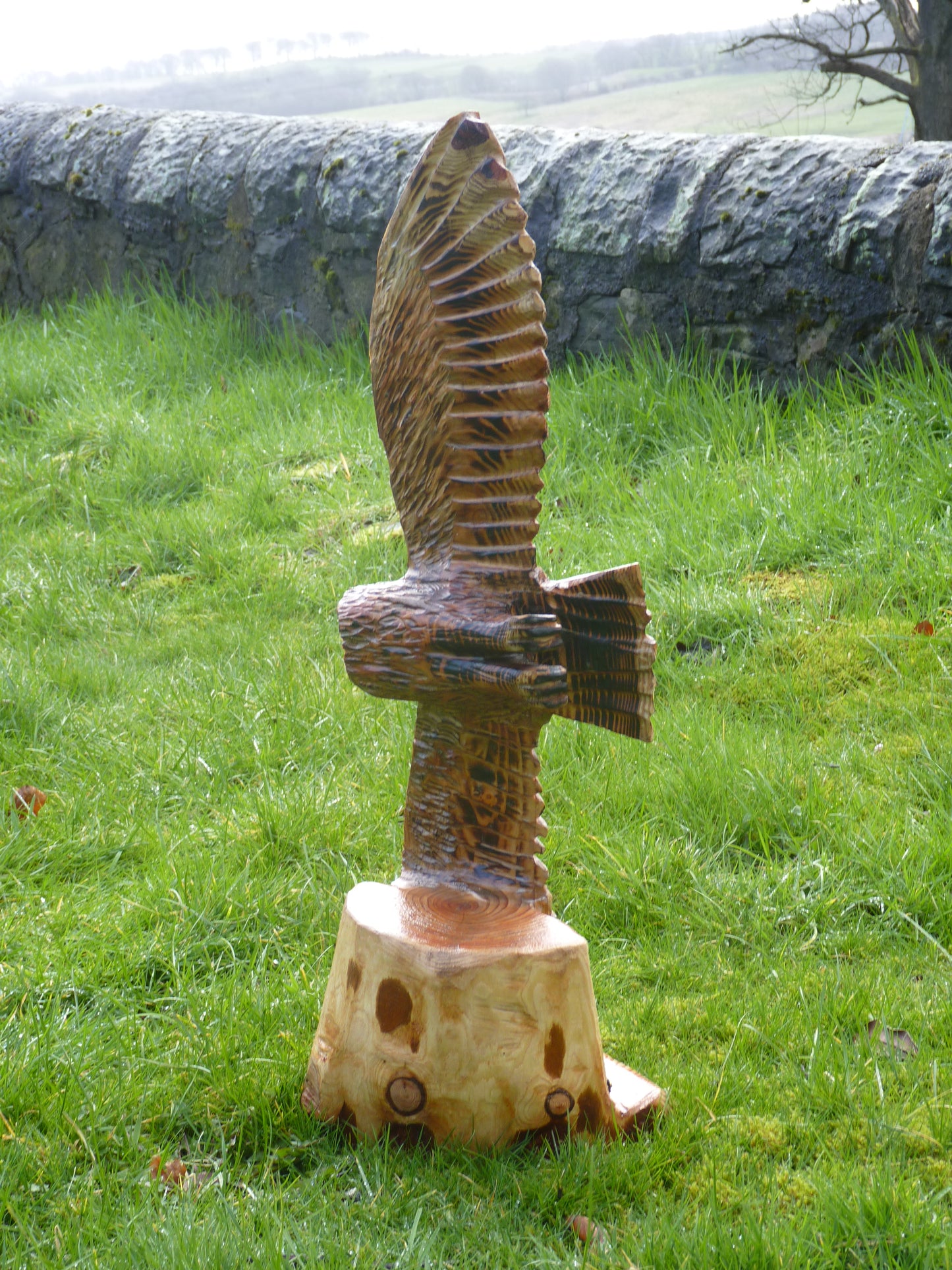 1 Chainsaw carved soaring owl