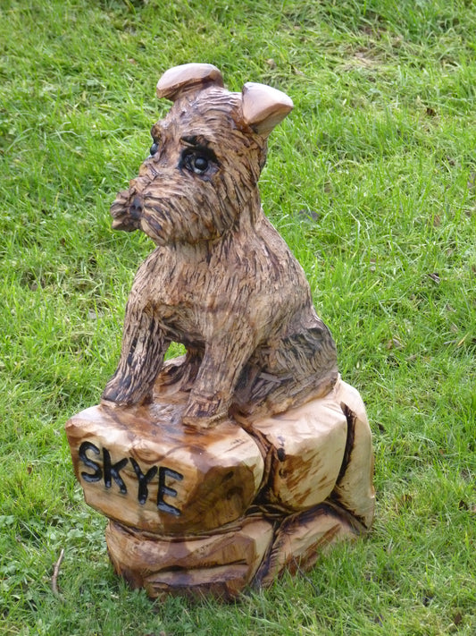 1 Chainsaw Carved Miniature Schnauzer