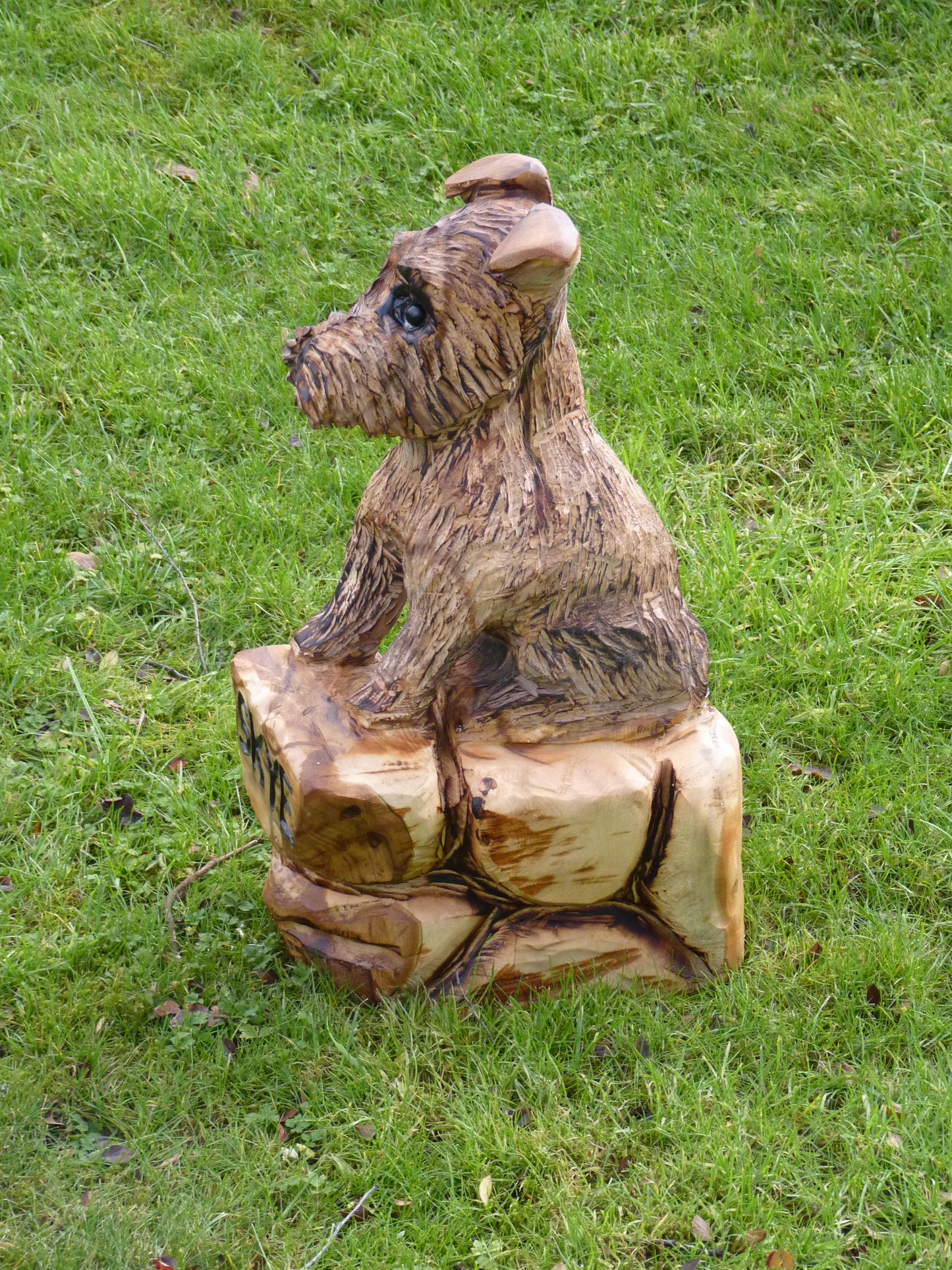 1 Chainsaw Carved Miniature Schnauzer